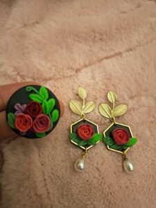 Sweetheart Bloom earrings with ring