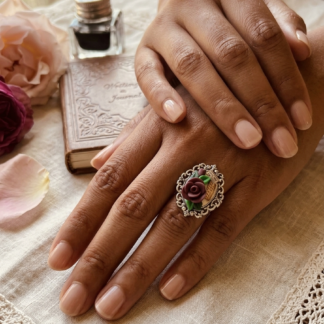 Floral statement ring