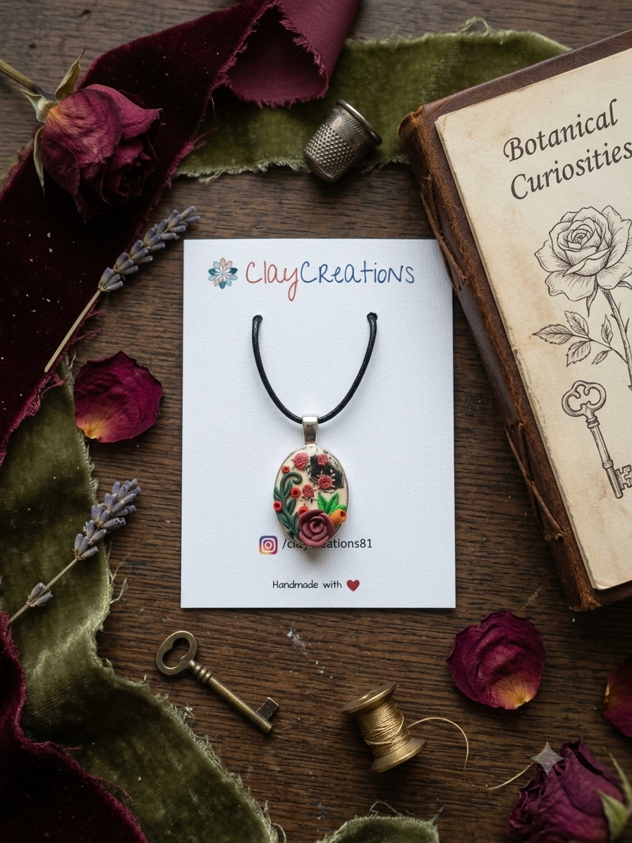 Rose Pendant with Silver Bezel - Image 6
