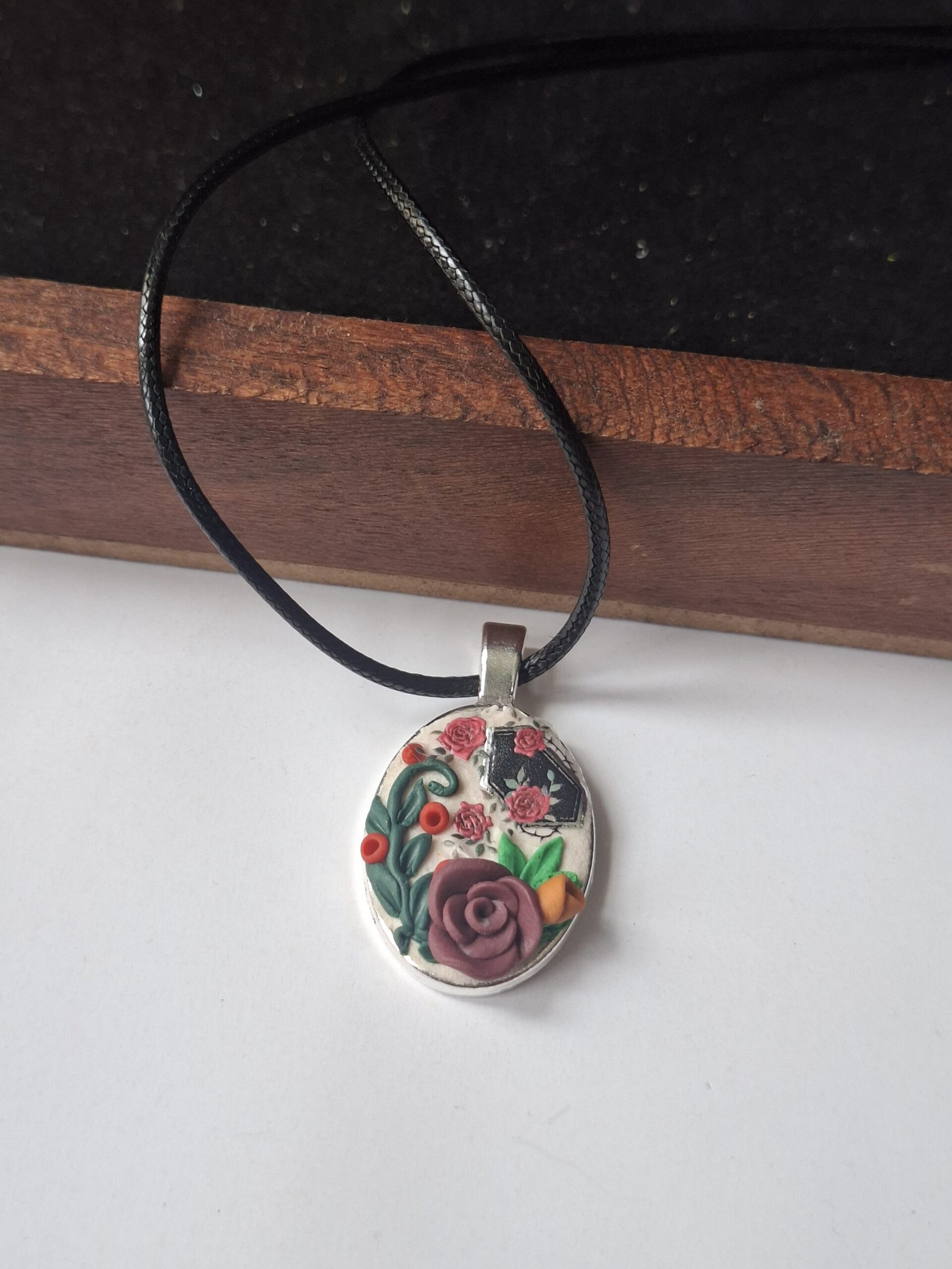 Rose Pendant with Silver Bezel - Image 2