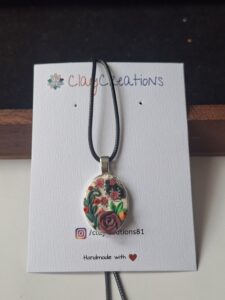 Rose Pendant with Silver Bezel