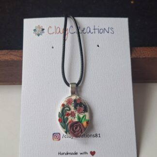 Rose Pendant with Silver Bezel